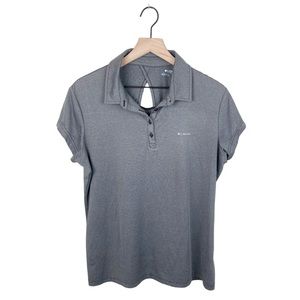 Columbia Women's Sunlight Peak Polo Shirt Size XL UPF Sun Protection Dark Grey
